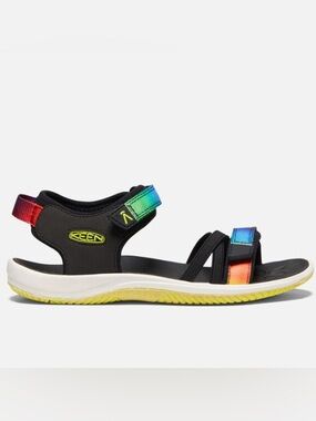 Keen Kids Black Sport Sandal with Rainbow Straps
